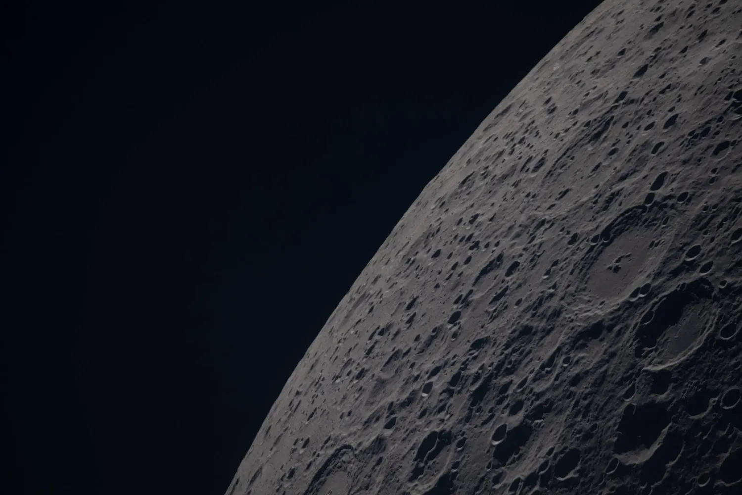 Heavily cratered terrain on the far side of the Moon.